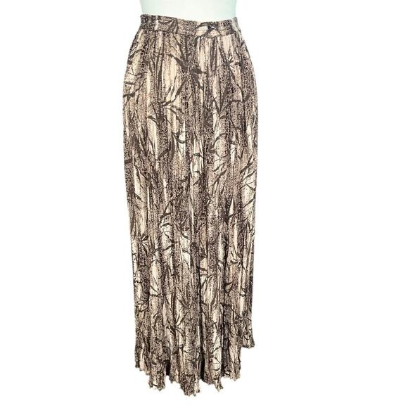 Nostalgia Long Skirt Size Medium Brown Safari Vacation Island Light Weight - Picture 1 of 10